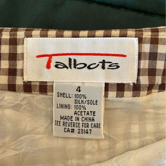 Talbots Cream and Brown Checkered Skirt Size 4 - Picture 4 of 7